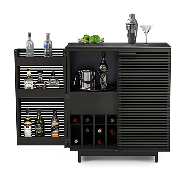 Modern industrial bar discount cabinet